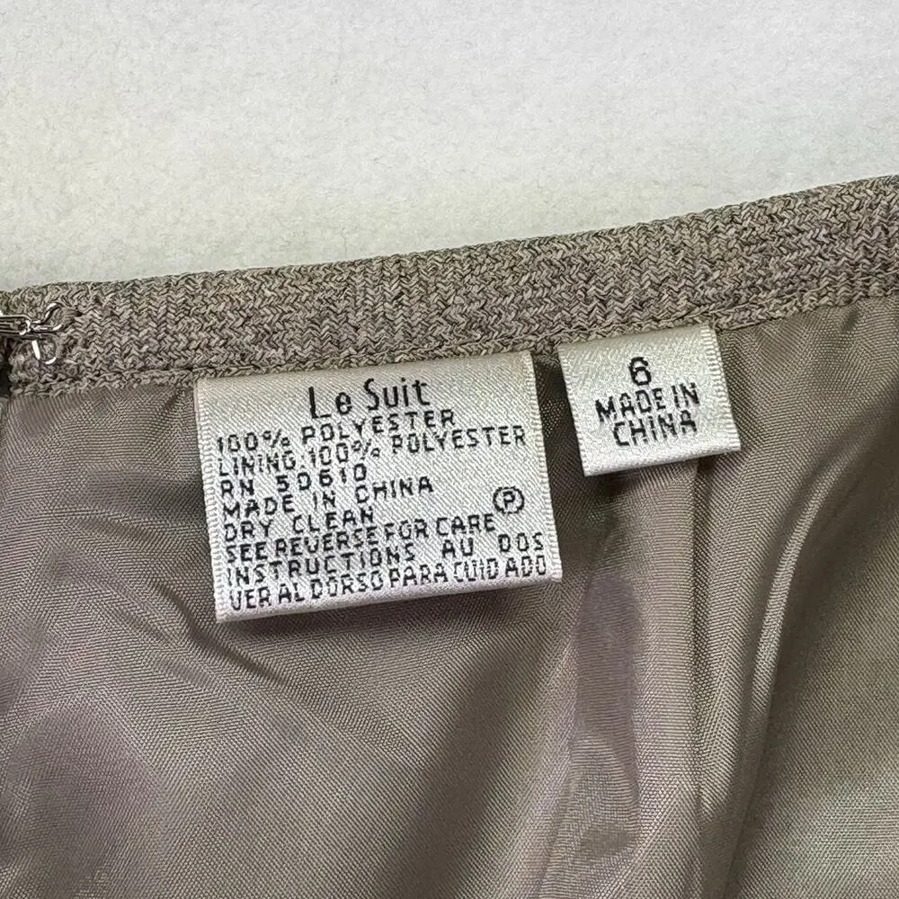 Le Suit Skirt Suit - Blazer Jacket & Skirt Brown Tweed NWT Size 6